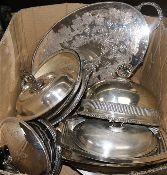 A group of silver plated wares